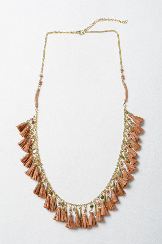 Solid Tassel Chain Fashion Necklace