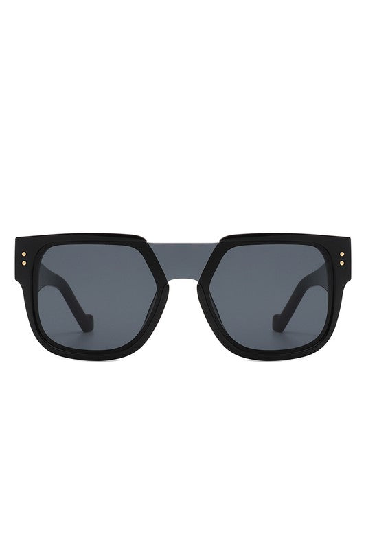 Square Oversize Brow-Bar Chic Fashion Sunglasses