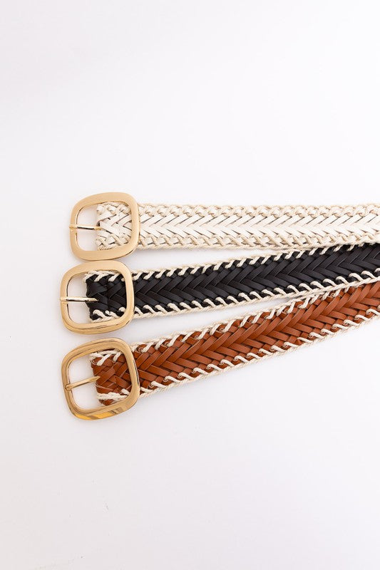 Crochet Trimmed Braided Belt