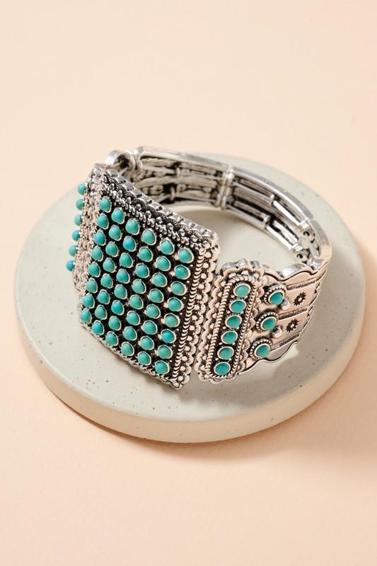 Wynona Chunky Bracelet- Turquoise - Liv Rocks Energy Healing Crystals Shop, Gems + Wholesale Sage