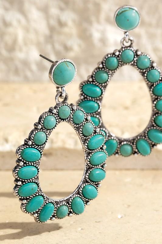 Western Turquoise Teardrop Earrings - Liv Rocks Energy Healing Crystals Shop, Gems + Wholesale Sage