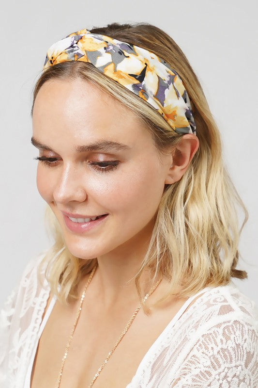 Twisted Floral Print Headband