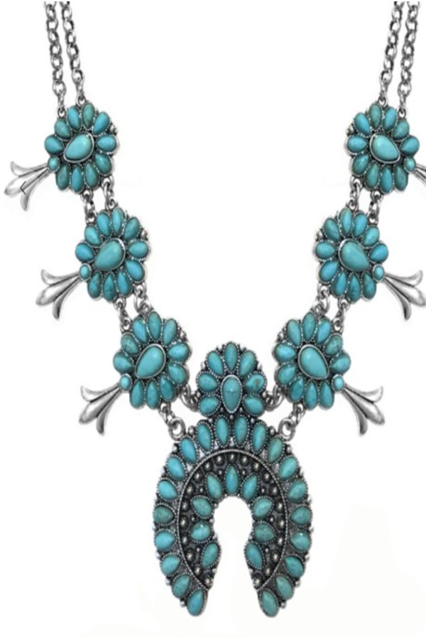 Blossom Beauty Necklace & Earring Set - Turquoise - Liv Rocks Energy Healing Crystals Shop, Gems + Wholesale Sage